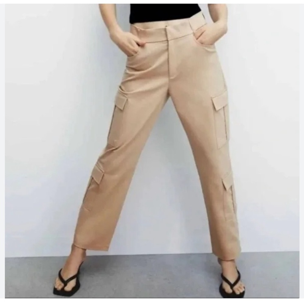 Zara double cargo pants cream‎ size XS